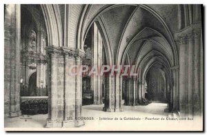 Old Postcard Bourges Interior De La Cathedrale Circumference From Choir