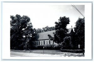 Eureka Illinois IL RPPC Photo Postcard Christian Church c1950's Vintage Unposted