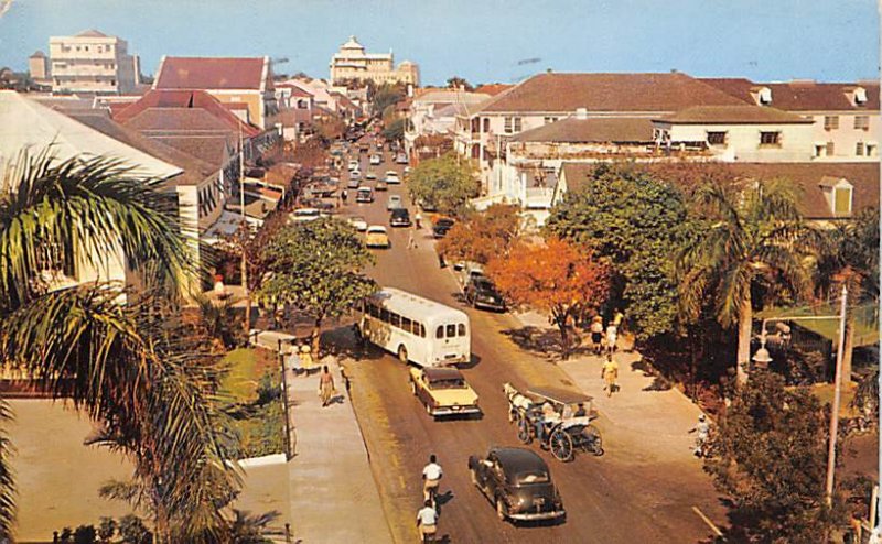 Busy Bay Street Nassau in the Bahamas Postal used unknown 