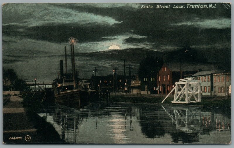 TRENTON NJ STATE STREET LOCK ANTIQUE POSTCARD