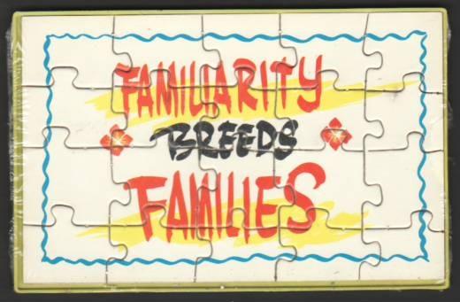 Familiarity Breeds Families Comic Puzzle Postcard 