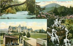 NC, Asheville, North Carolina, Five Scenes Multi View, International Post Card