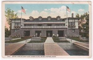 Boat Canoe Club Grand Rapids Michigan 1920c postcard