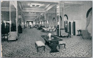 Washington District Columbia DC, 1949 Wardman Park Hotel, Main Lobby, Postcard