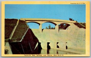 Dayton Ohio 1950s Postcard Taylorville Dam Spillway