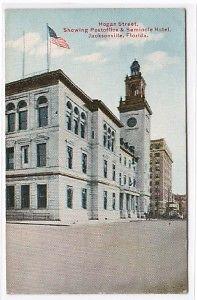 Hogan Street Post Office Seminole Hotel Jacksonville Florida 1917 postcard