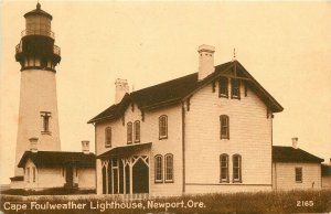 Postcard 1912 Oregon Newport Cape Foulweather Lighthouse Wygant 23-12746