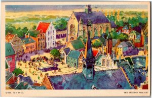 View Overlooking Belgian Village 145 1933 Chicago Worlds Fair Postcard C03