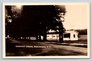 Comfort Cabins West Campton NH Real Photo Postcard RPPC Roadside Motel Vintage