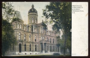 h2208 - FREDERICTON NB Postcard 1909 Provincial Parliament Building by Warwick