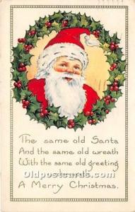 Santa Claus Christmas Whitney Made 1928 light postal marking top edge