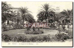 Tunisia Tunis Old Postcard The square of the Residence