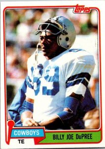 1981 Topps Football Card Billy Joe DuPree Dallas Cowboys sk60184