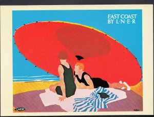 Advertising Postcard - Trains - East Coast By L.N.E.R - Beach Scene  Y139