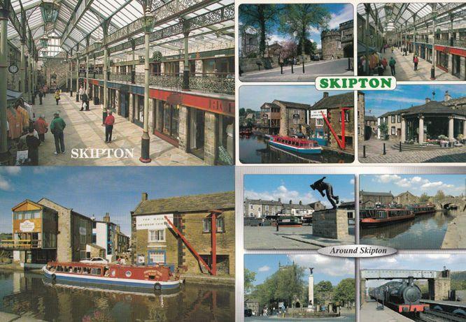 Skipton T Shirt Market Seller Around Shops Boat Dales Outdoor Centre 4x Postcard