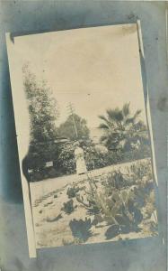 C-1910 Woman Cactus Garden RPPC Photo Postcard 2679