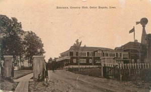 Cedar Rapids Iowa Country Club Entrance 1911 Postcard Used