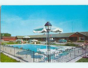 Unused 1950's OLD CARS & REDWOOD MOTEL & POOL Rantoul Illinois IL u5741@