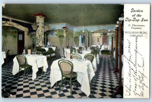 1910 Chicago Illinois Postcard Garden Tip-Top Inn Pullman Building Interior iew
