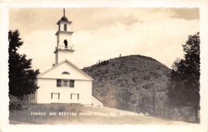 South Sutton New Hampshire~Church & Meeting House Hill~1938 Putnam Photo RPPC