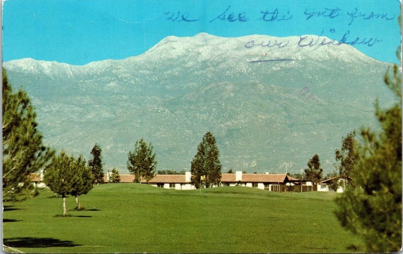 Planned Adult Community Hemet California CA Snowcapped Mountain Postcard PM WOB  
