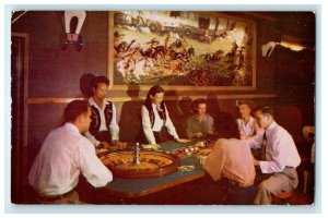c1950's Roulette Wheel Covered Wagon Room Harolds Club Reno Nevada NV Postcard