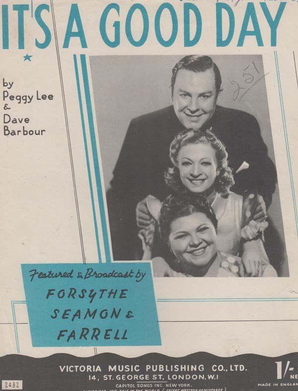 Its A Good Day Forsythe Seamon Farrell 1940s Sheet Music