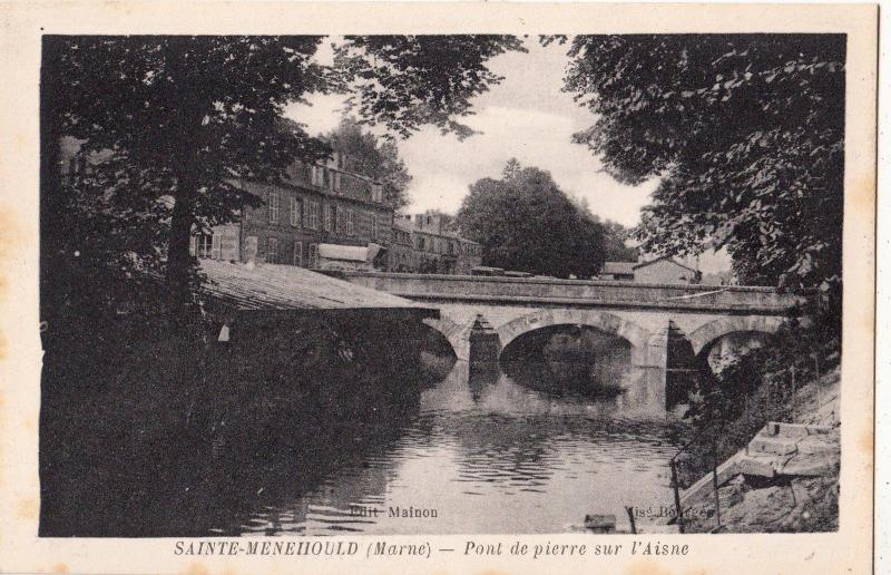 BF12212 sainte menehould marne pont de pierre sur l aisn france front/back image