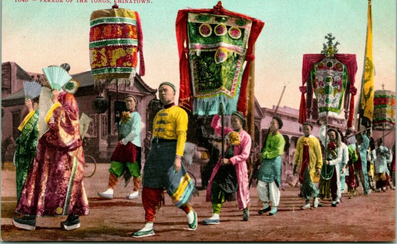 Vtg Postcard 1900-10 - Parade of the Tongs Chinatown  - San Francisco