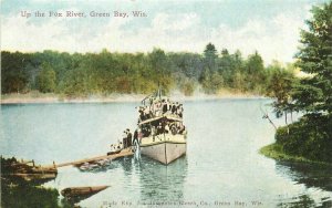 Blesch C-1910 Green Bay Wisconsin Up the Fox River Postcard 20-3459