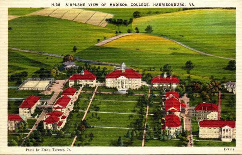 Virginia Harrisonburg Airplane View Of Madison College