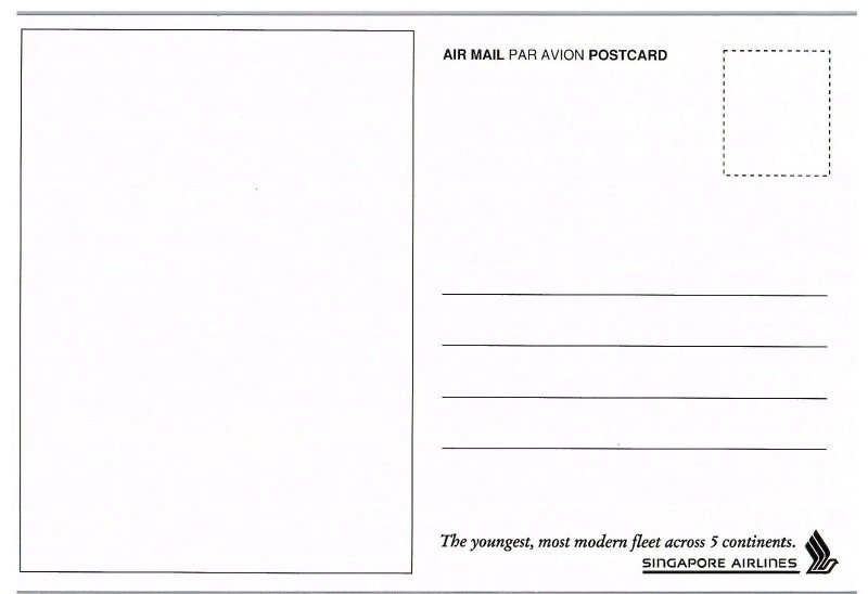 Singapore Air Airline Issued Airplane Two Flight Attendants on Tarmac Postcard