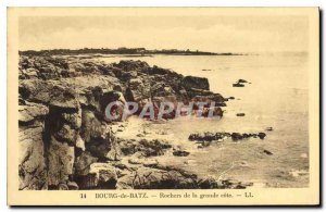 Postcard Old Bourg of Batz Rocks of the great odds