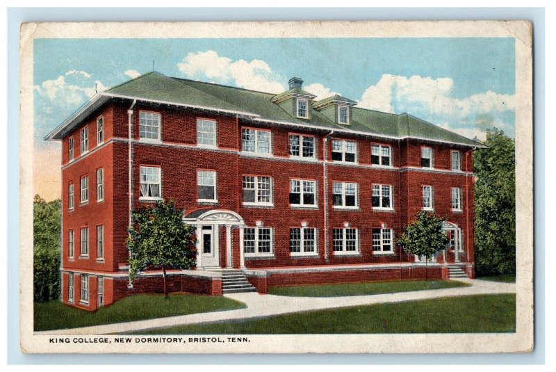 1920 King College New Dormitory Bristol Tennessee TN Posted Vintage Postcard