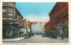 AK, Ketchikan, Alaska, Dock Street, Business Area, 1940 PM, Curteich No 62753C