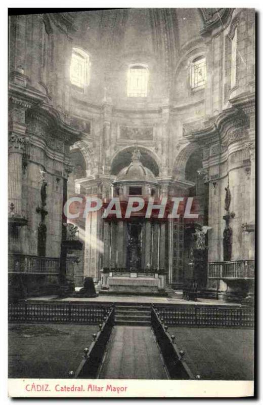 Postcard Old Cadiz Cathedral Altar Mayor