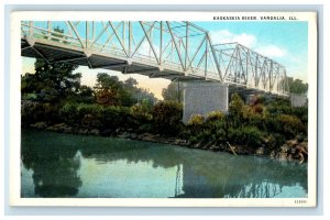 c1920s Bridge Scene Kaskaskia River, Vandalia Illinois IL Unposted Postcard