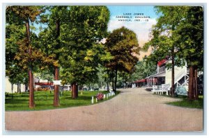 c1940 Lake James Assembly Grounds Street Road Exterior Angola Indiana Postcard