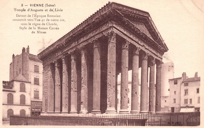 Vintage Postcard Vienne Isere Temple D'Auguste Et De Livie Datant De L'Epoque