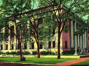 Columbia Georgia GA US Post Office Building Unused UNP Vtg Linen Postcard  S21