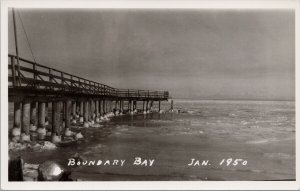 Boundary Bay Pier WA Washington 1950 Unused Real Photo Postcard G91