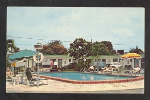 MIAMI FLORIDA CACTUS MOTEL SWIMMING POOL VINTAGE ADVERTISING POSTCARD