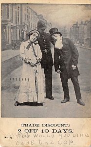 Officer Arresting Man and Woman Occupation, Policeman 1907 