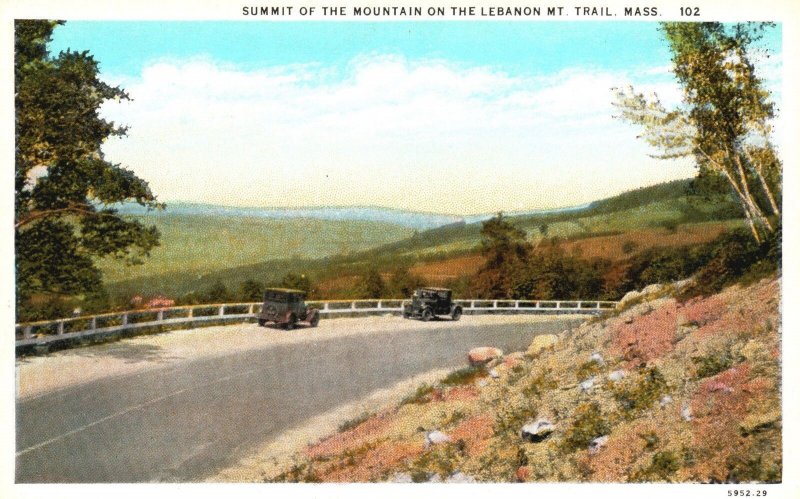 Vintage Postcard Summit of the Mountain of Lebanon Mt. Trail Massachusetts MA 