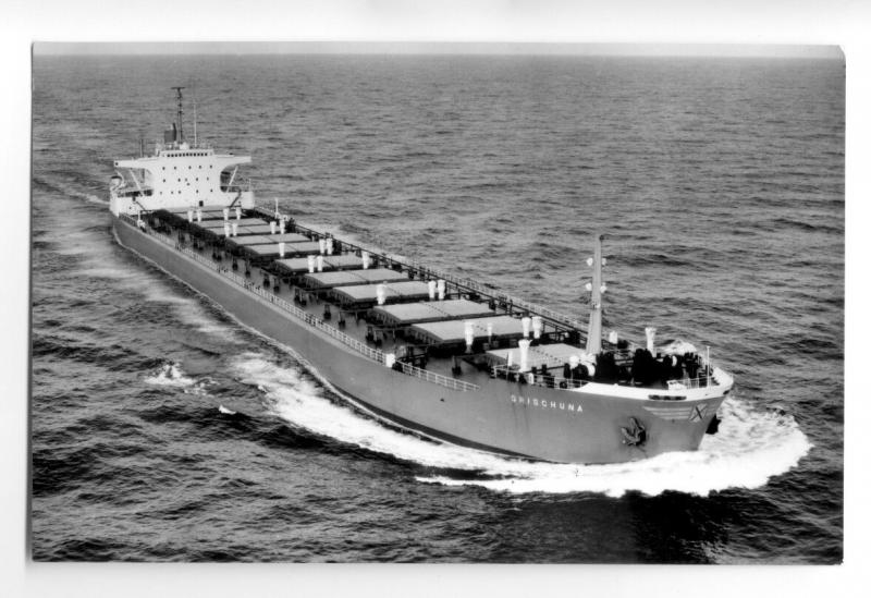 cb0846 - Liberian Bulk Carrier - Grischuna , built 1968 - postcard