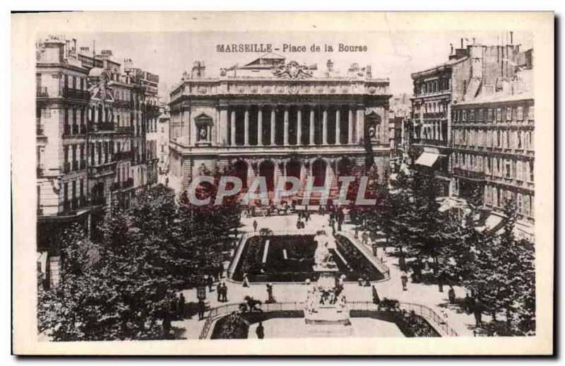 Old Postcard Marseille Place de la Bourse