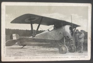 Mint USA Real Picture Postcard American Aviator & His French Instructor