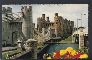 Wales Postcard - Conway Castle With New and Old Bridge  T6161