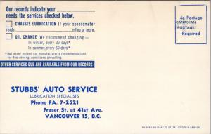 Stubbs Auto Service Vancouver BC Woman Men Air Filter AD Advert Postcard D70