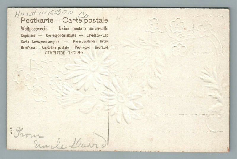 THREE BRIDGES NJ GREETINGS ANTIQUE POSTCARD